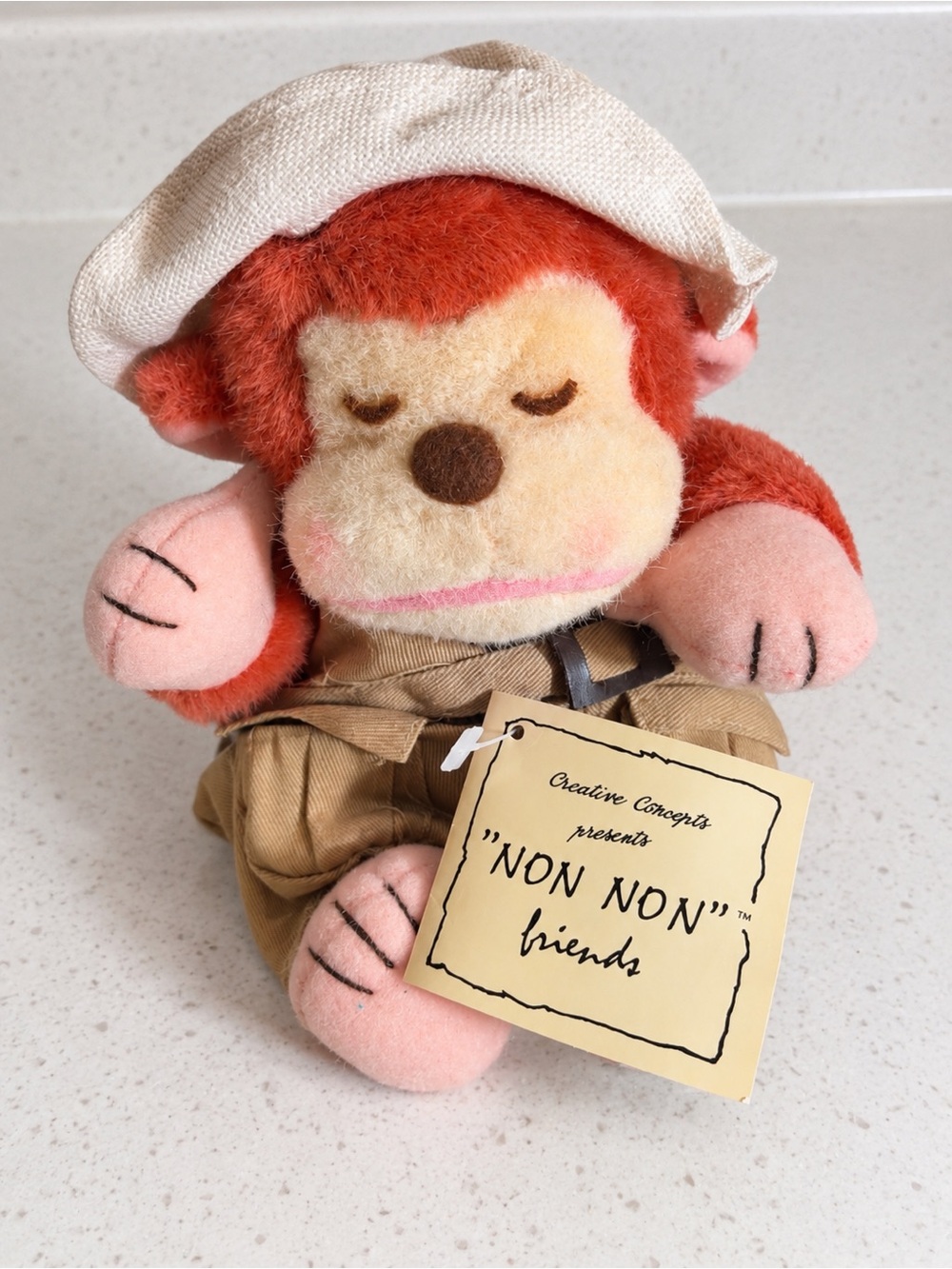 Vintage Creative Concepts Non Non Friends Sleeping Monkey Plush w/ Hammock Tag